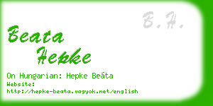 beata hepke business card